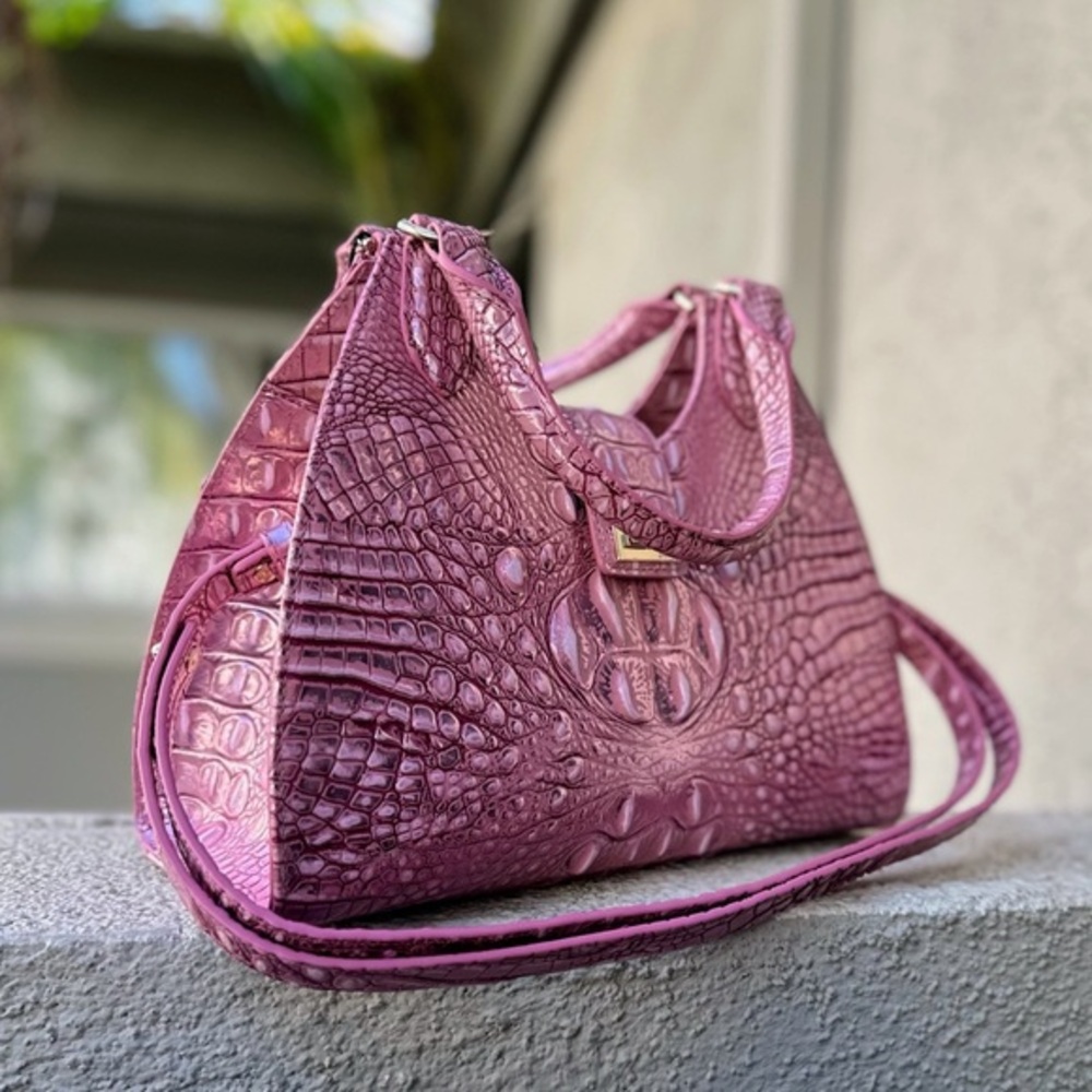NWT Brahmin‎ Adrian Mulberry Potion Melbourne Leather Satchel - Picture 10 of 13